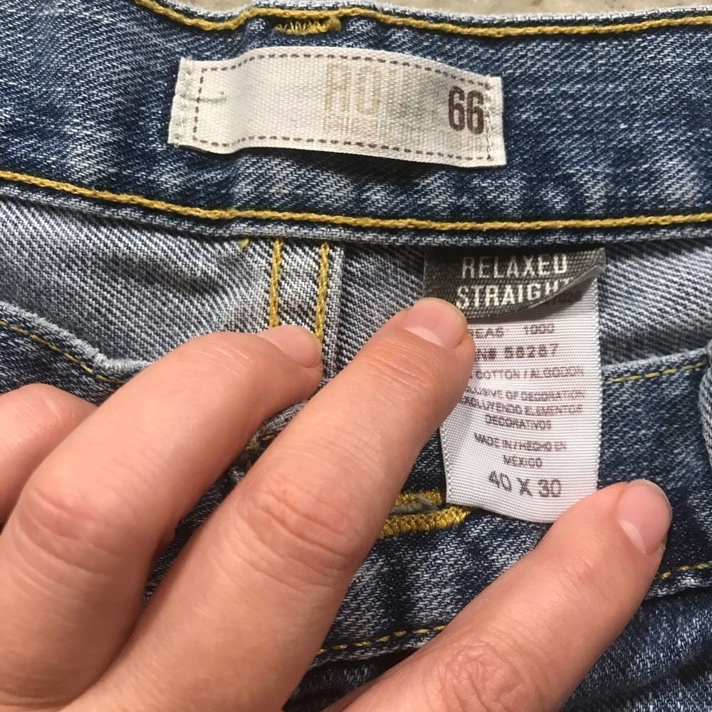 Route 66 distressed raw edge hem jeans/light wash - Picture 3 of 4